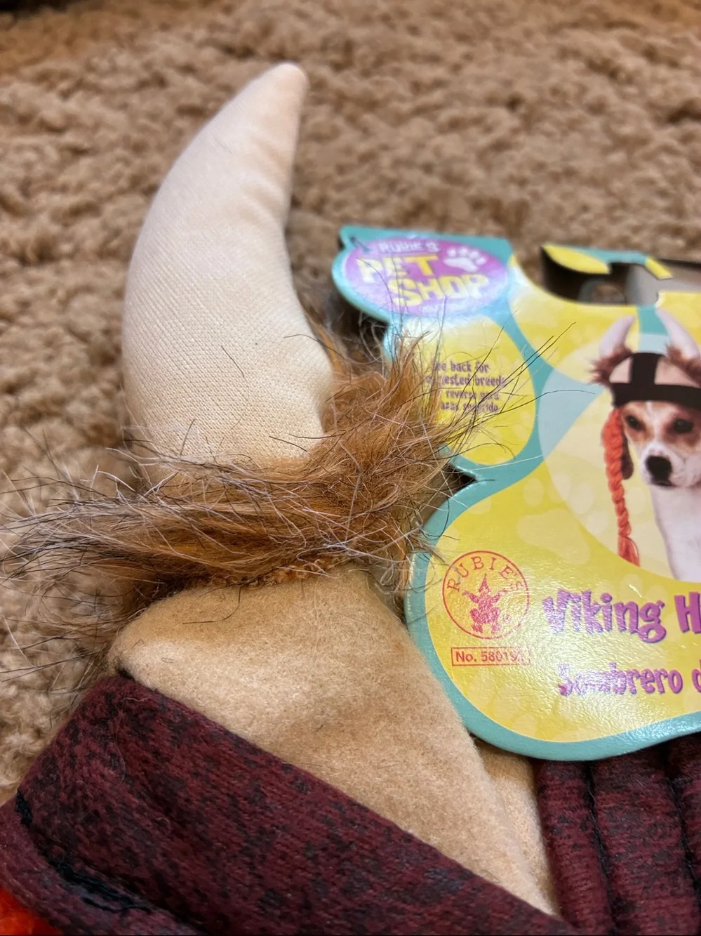 The Pet Shop Viking Hat with Braids - Brown, Tan, Red. Size S/M